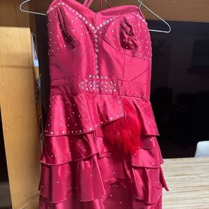 Beautiful, red rhinestone party dress